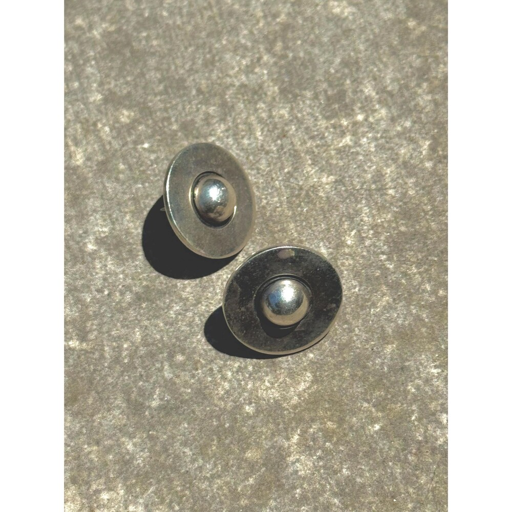 vintage sterling silver saucer stud earrings